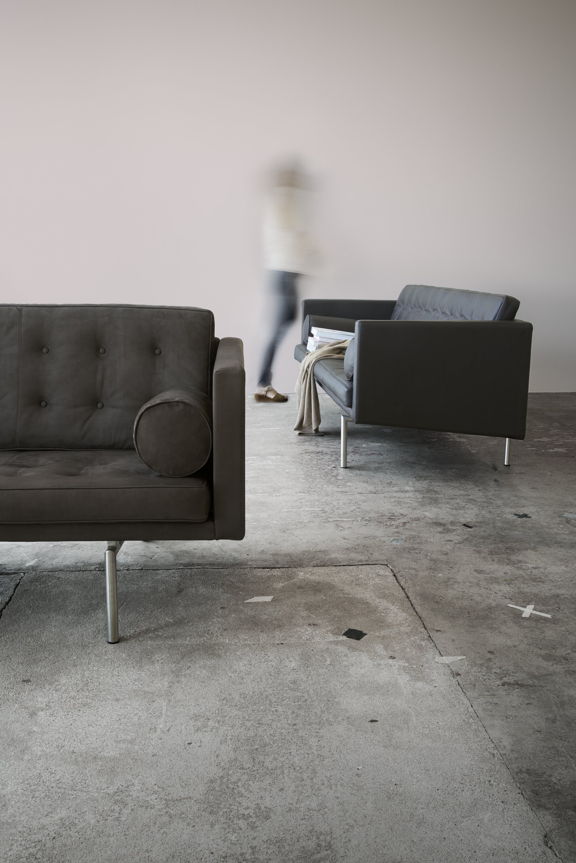 Ritzy 3-seater chrome nubuck tabacco